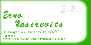 erno masirevits business card